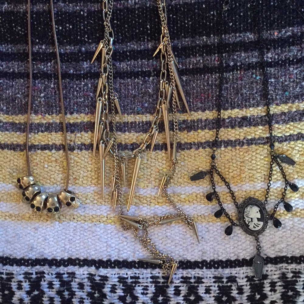 Lot of Three Spooky Claire’s Statement Necklaces
